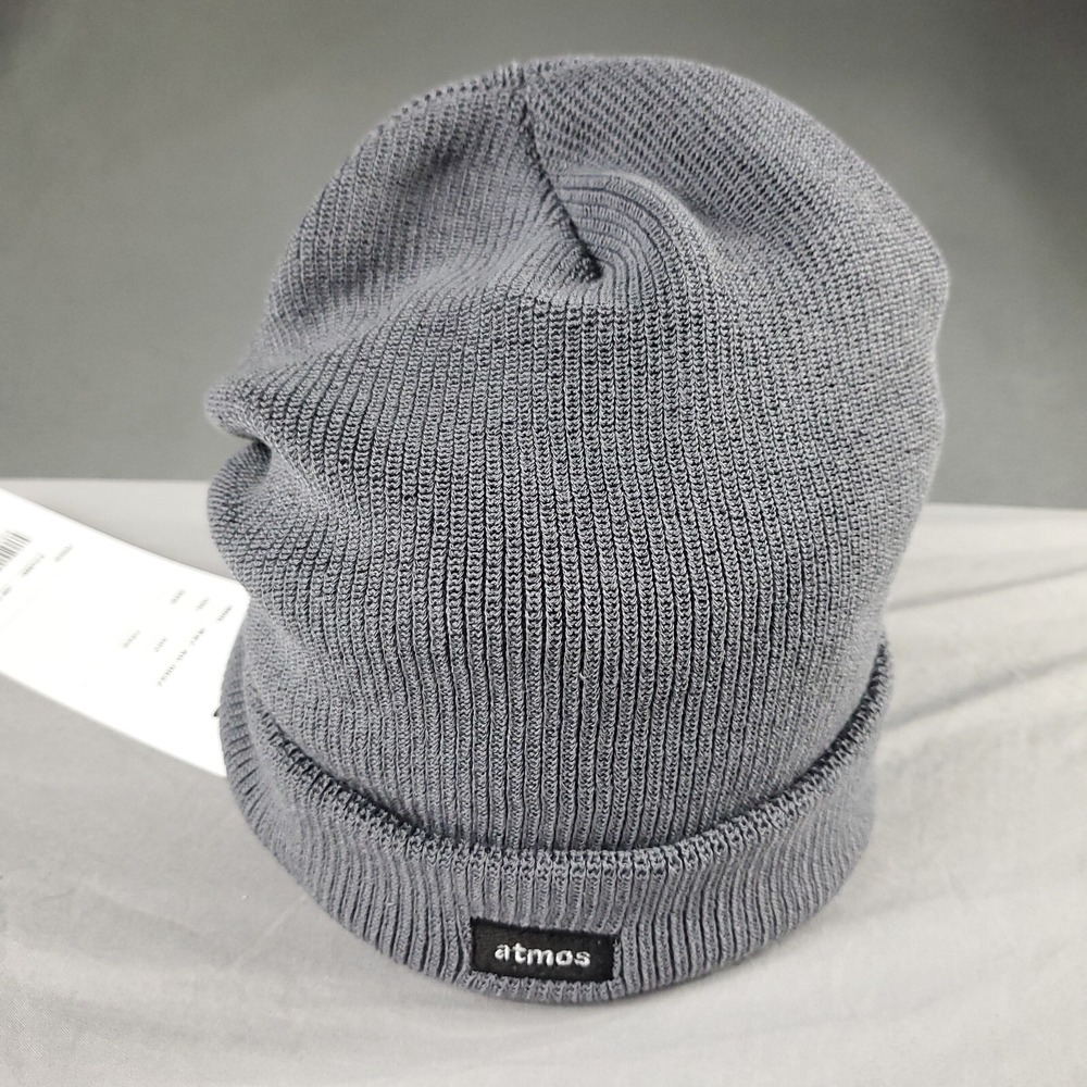 Atmos Beanie Mens One Size Gray Cuffed Knit Japan Adult